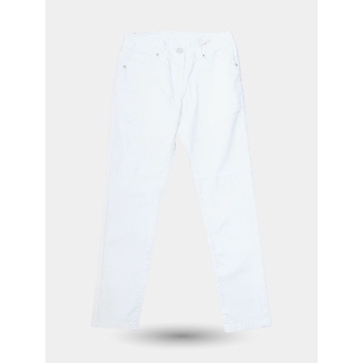 Pantaloni Manila Grace bianchi a cinque tasche, vista frontale