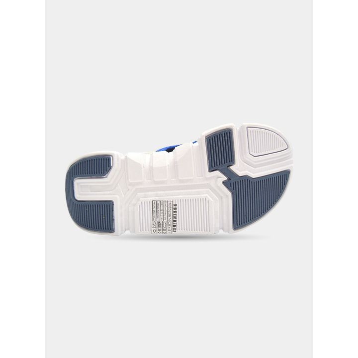 Suola bianca con inserti grigio blu dei sandali Bikkembergs
