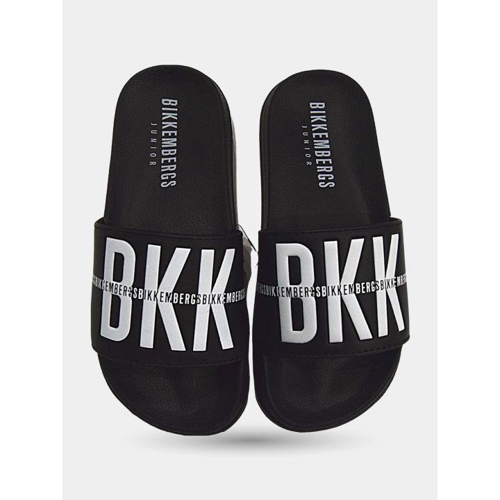 Ciabatte Bikkembergs nere viste dall'alto con plantare Bikkembergs Junior