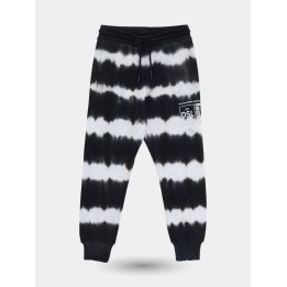 Pantaloni tuta Diesel tie-dye bianchi e neri da ragazza vista frontale