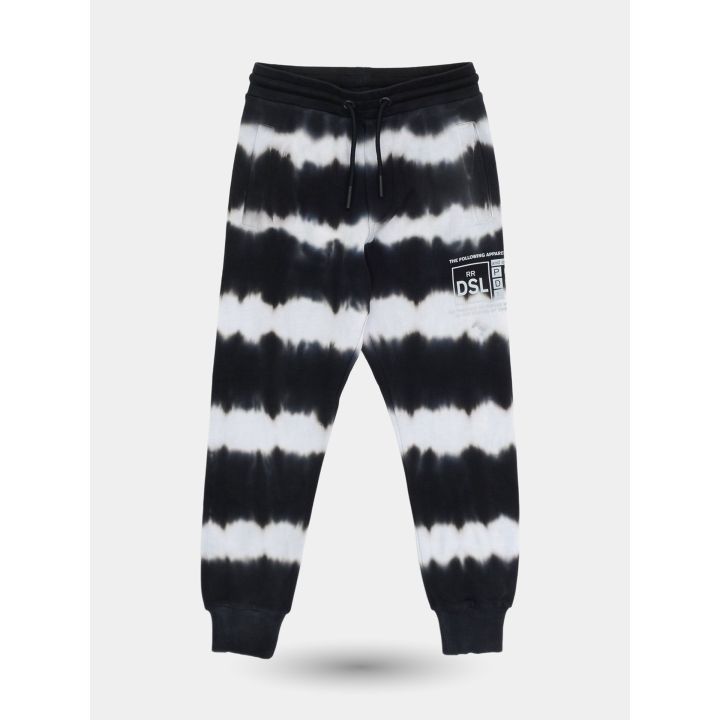 Pantaloni tuta Diesel tie-dye bianchi e neri da ragazza vista frontale