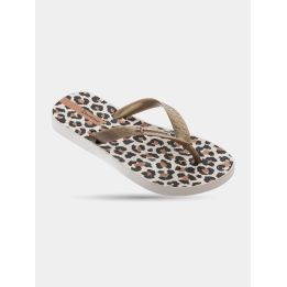 Ciabatta infradito Ipanema bambina beige leopardata, vista di tre quarti