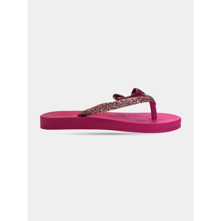 Ciabatta Ipanema rosa con fascetta glitterata, vista di lato