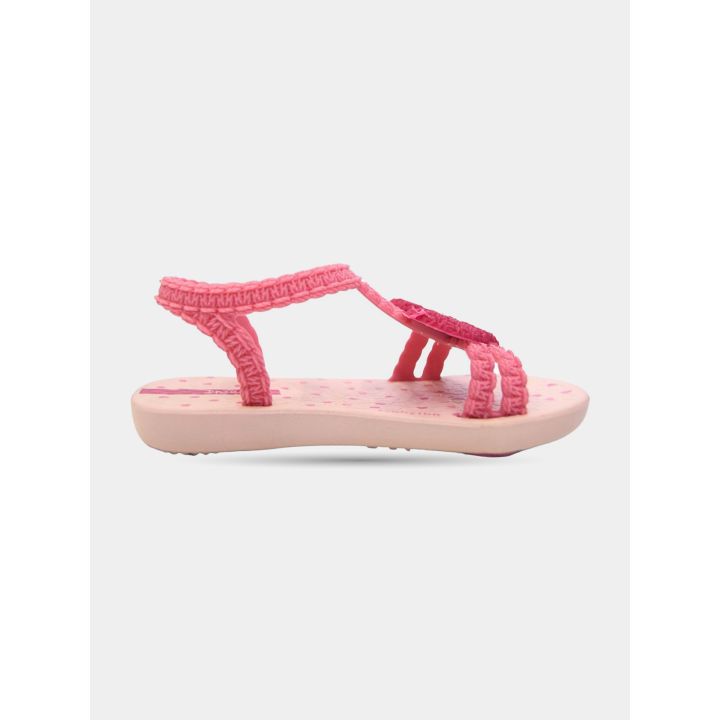 Ciabatta Ipanema rosa con cuore, vista di lato dal lato esterno