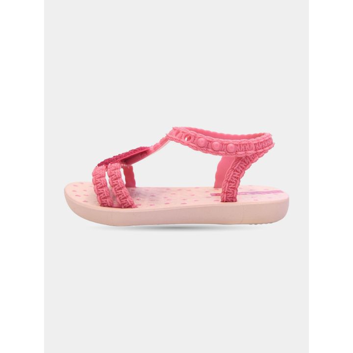 Ciabatta Ipanema rosa con cuore fucsia, lato interno