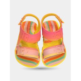 Ciabatte Ipanema bambina arcobaleno con fibbie, vista frontale dall'alto