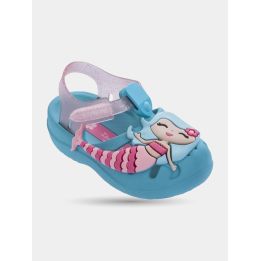 Ciabatta Ipanema bambina celeste con sirenetta, vista di tre quarti