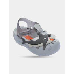 Ciabatta Ipanema bambino grigia con squalo, vista di tre quarti