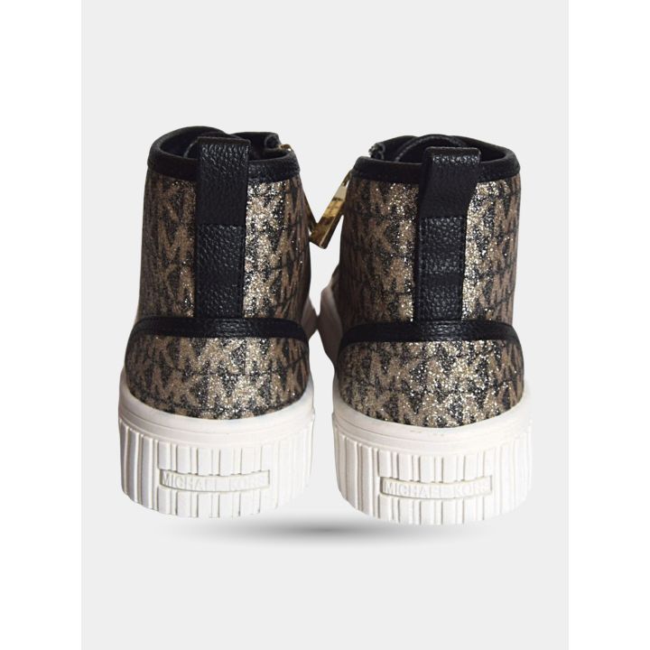Retro delle sneakers alte Michael Kors con monogramma glitter