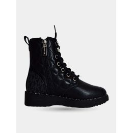 Stivaletto Michael Kors nero con borchie vista laterale con zip