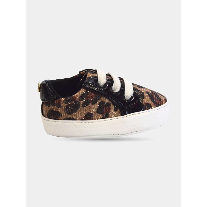 Sneakers Michael Kors neonata maculate con glitter vista laterale