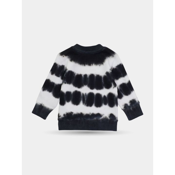 Retro della felpa tie-dye bianca e nera