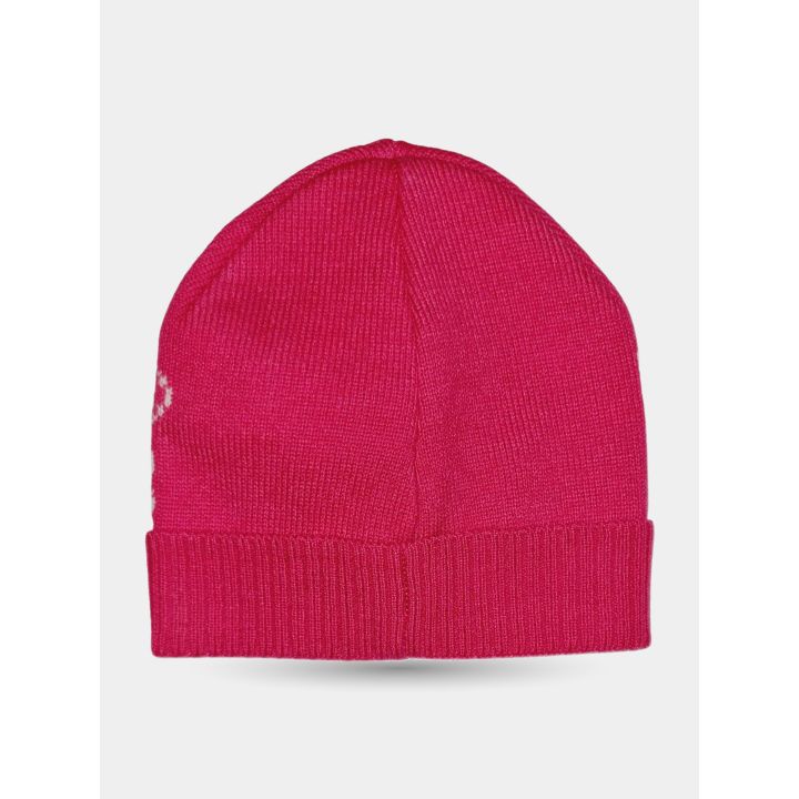 Retro del berretto invernale Diesel fucsia con risvolto a coste