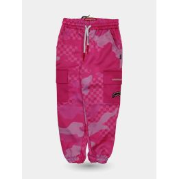 Pantalone tuta Sprayground rosa camouflage vista frontale con tasche cargo