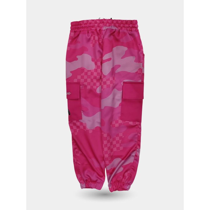 Retro del pantalone tuta rosa camouflage con fondo elastico