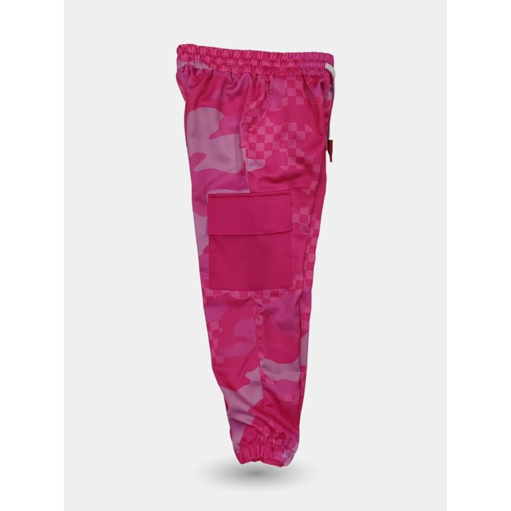 Pantalone tuta Sprayground rosa visto di lato dall'altra parte