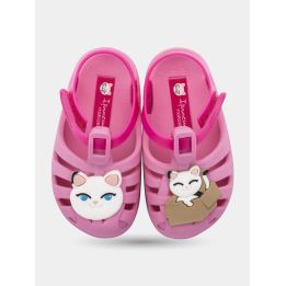 Ciabatte Ipanema bambina rosa con gattini viste di fronte