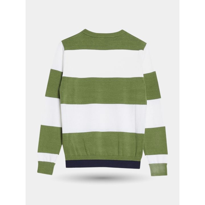 Retro della maglia Liu Jo a righe larghe verdi e bianche
