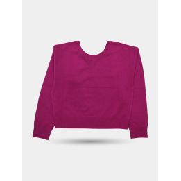 Retro della maglia Liu Jo fucsia con scollo ampio e motivo a V