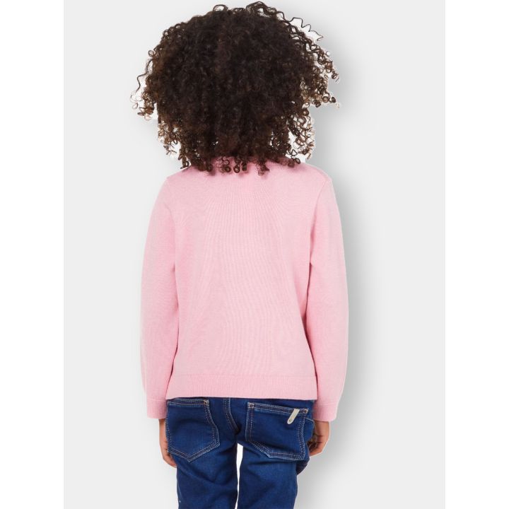 Bambina di spalle con la maglia rosa Liu Jo a maniche lunghe