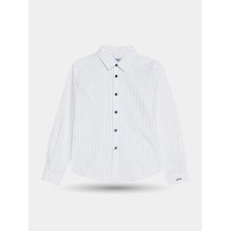 Camicia Liu Jo bianca a pois blu con bottoni blu, vista frontale