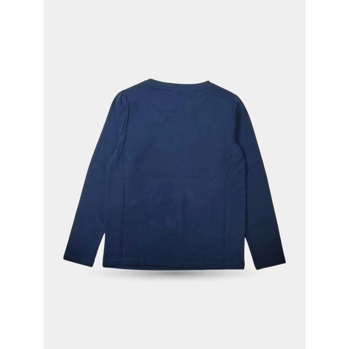 Retro liscio della t-shirt Liu Jo blu a maniche lunghe