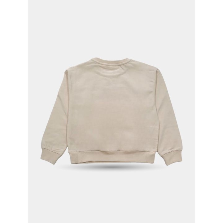 Retro della felpa Liu Jo beige con maniche lunghe e bordi a costine
