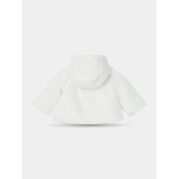 Retro del cappotto Liu Jo bianco effetto pelliccia con cappuccio
