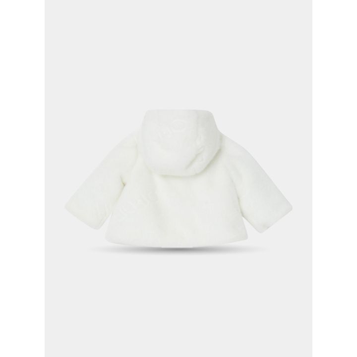 Retro del cappotto Liu Jo bianco effetto pelliccia con cappuccio