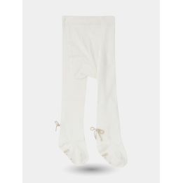 Calzamaglia Liu Jo bianca con fiocchetti beige alle caviglie, vista frontale