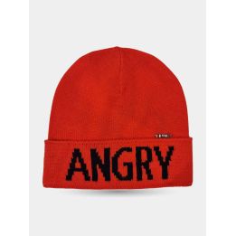 Cappello Liu Jo arancione con scritta ANGRY nera sul risvolto, vista frontale