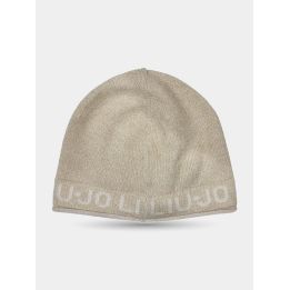 Cappello Liu Jo bianco e oro con scritta logo sul bordo, vista frontale