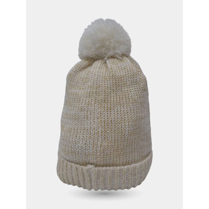 Retro del cappello Liu Jo bianco con pon pon e risvolto