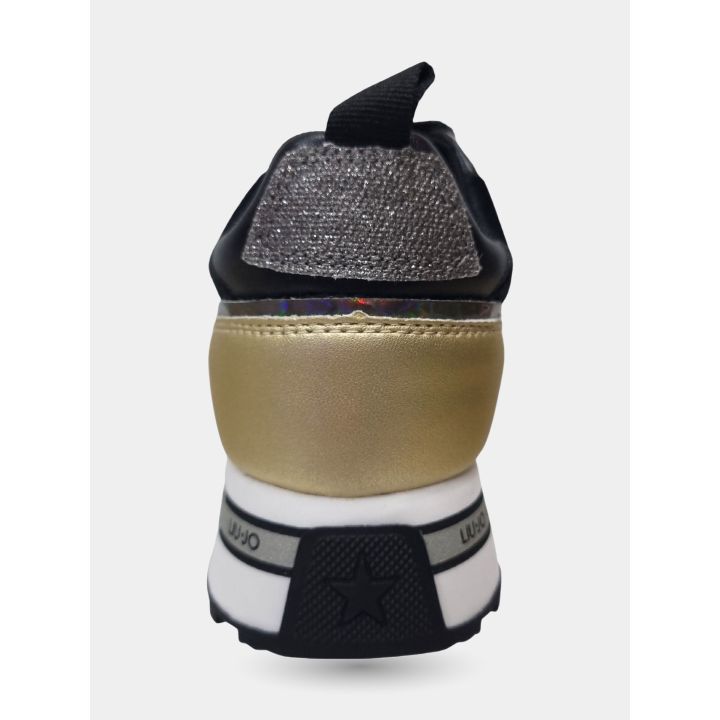 Tallone della sneaker Liu Jo oro con linguetta glitter e suola logata