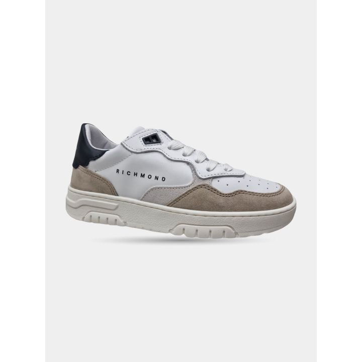 Sneakers John Richmond avorio con inserti color sabbia, vista laterale