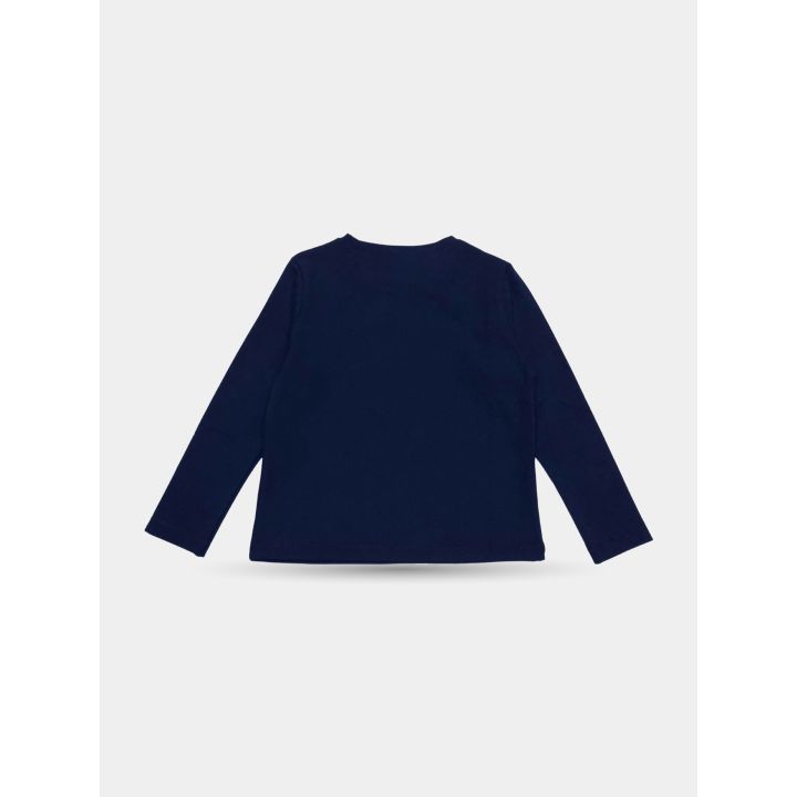 Retro liscio della t-shirt Vicolo blu scuro a maniche lunghe