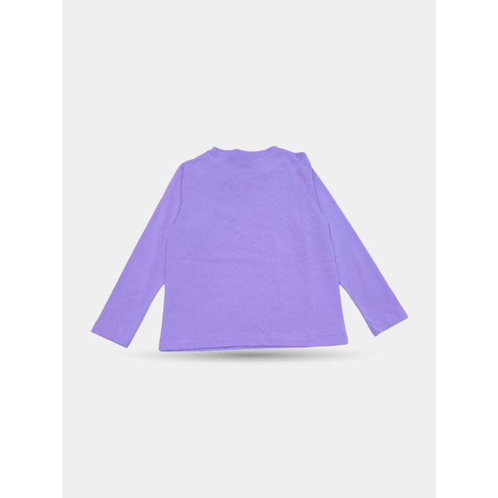 Retro senza stampe della t-shirt Vicolo viola a maniche lunghe