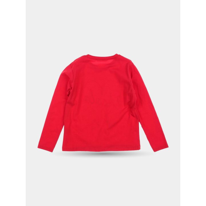 Retro liscio della t-shirt Vicolo rossa a maniche lunghe