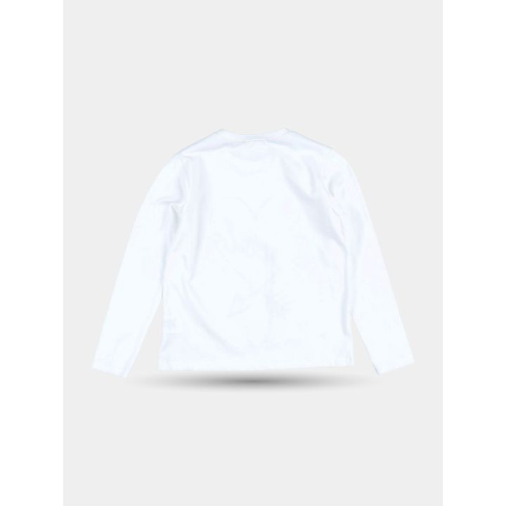 Retro bianco senza grafiche della t-shirt Vicolo a maniche lunghe