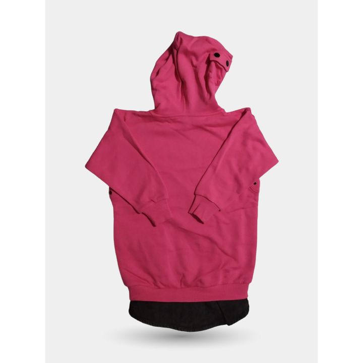 Retro dell'abito felpa Diesel fucsia con cappuccio e bottoni