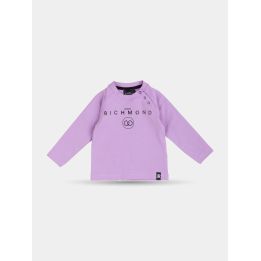 T-shirt John Richmond viola a maniche lunghe, vista frontale