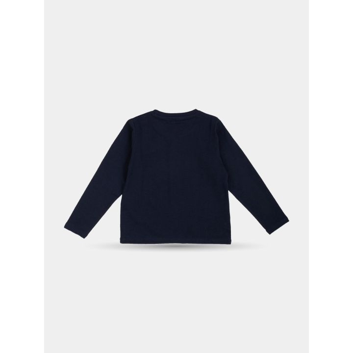 Retro intero della t-shirt Vicolo blu a maniche lunghe