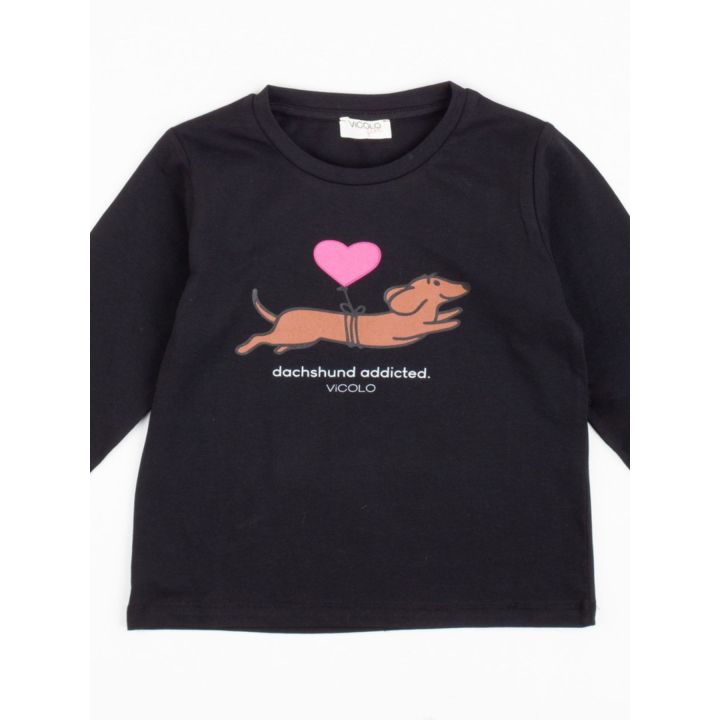 T-shirt Vicolo Bambine e ragazze Nero - Autunno/Inverno