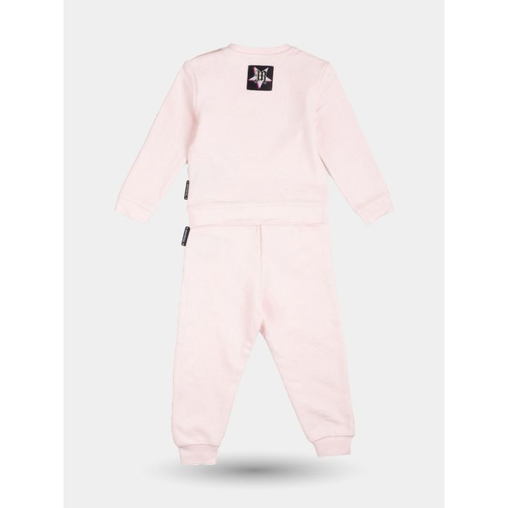 Retro della tuta rosa John Richmond con patch nera sulla schiena