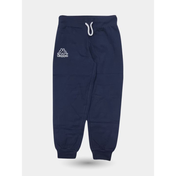 Pantalone blu notte della tuta Kappa con logo bianco e coulisse