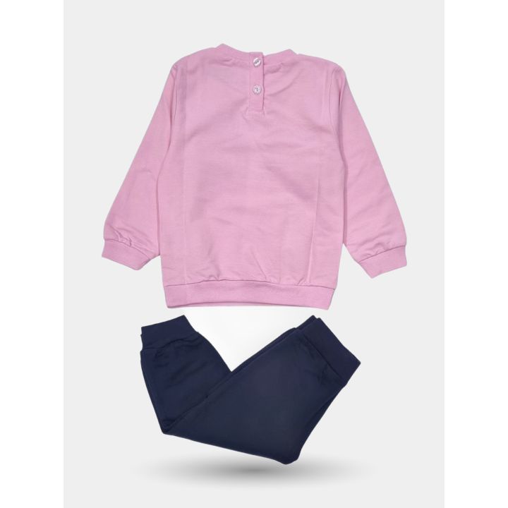 Retro della tuta Kappa rosa con felpa e pantalone