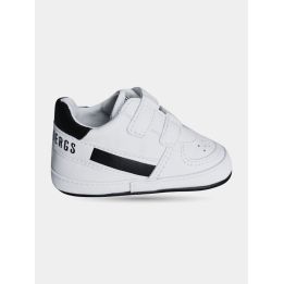 Sneaker Bikkembergs da neonato bianca con strappi, vista laterale