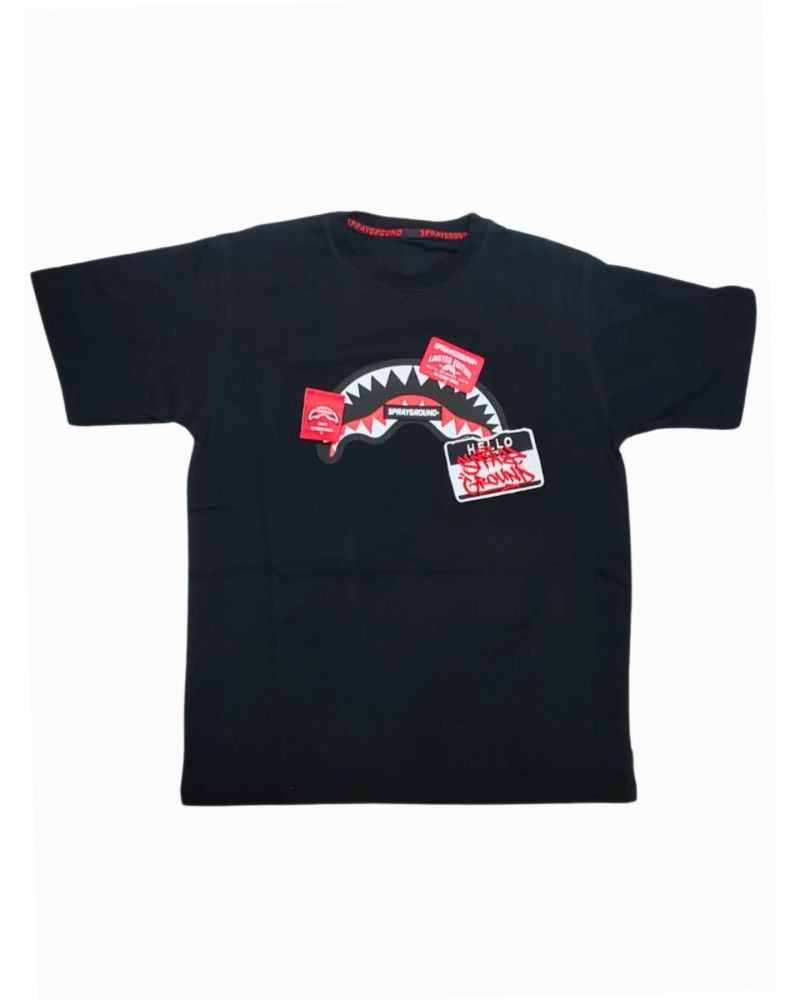 T-shirt Sprayground Bambini e ragazzi Nero SPY-1035BLK-LABEL-SHARK-CREW