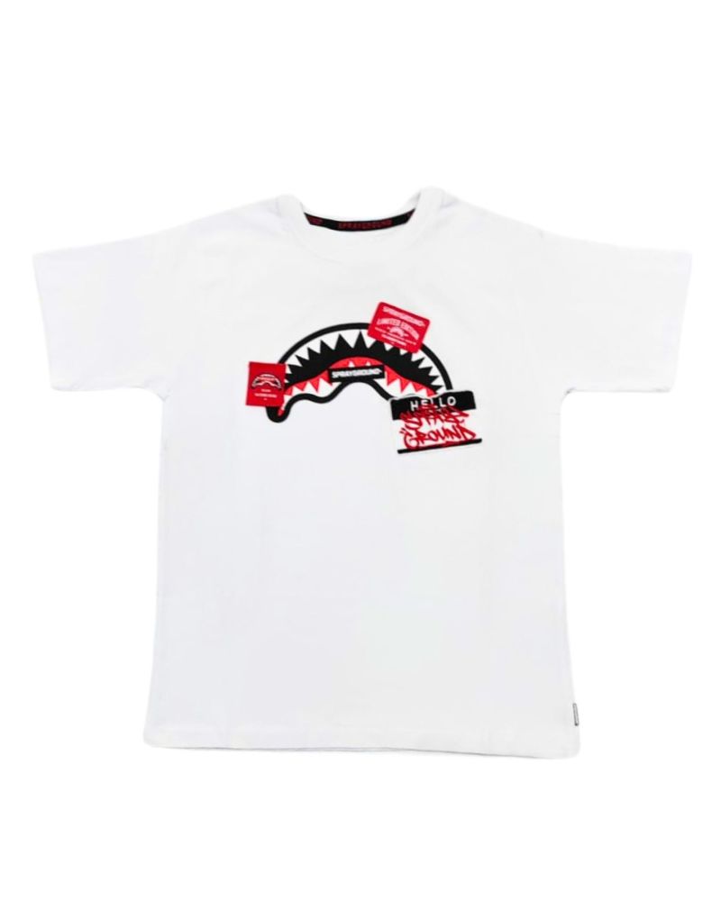 Sprayground - T-shirt - Bambini e ragazzi - SPY-1035WHT-LABEL-SHARK-CREW