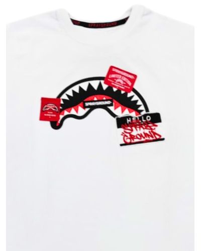 Sprayground - T-shirt - Bambini e ragazzi - SPY-1035WHT-LABEL-SHARK-CREW